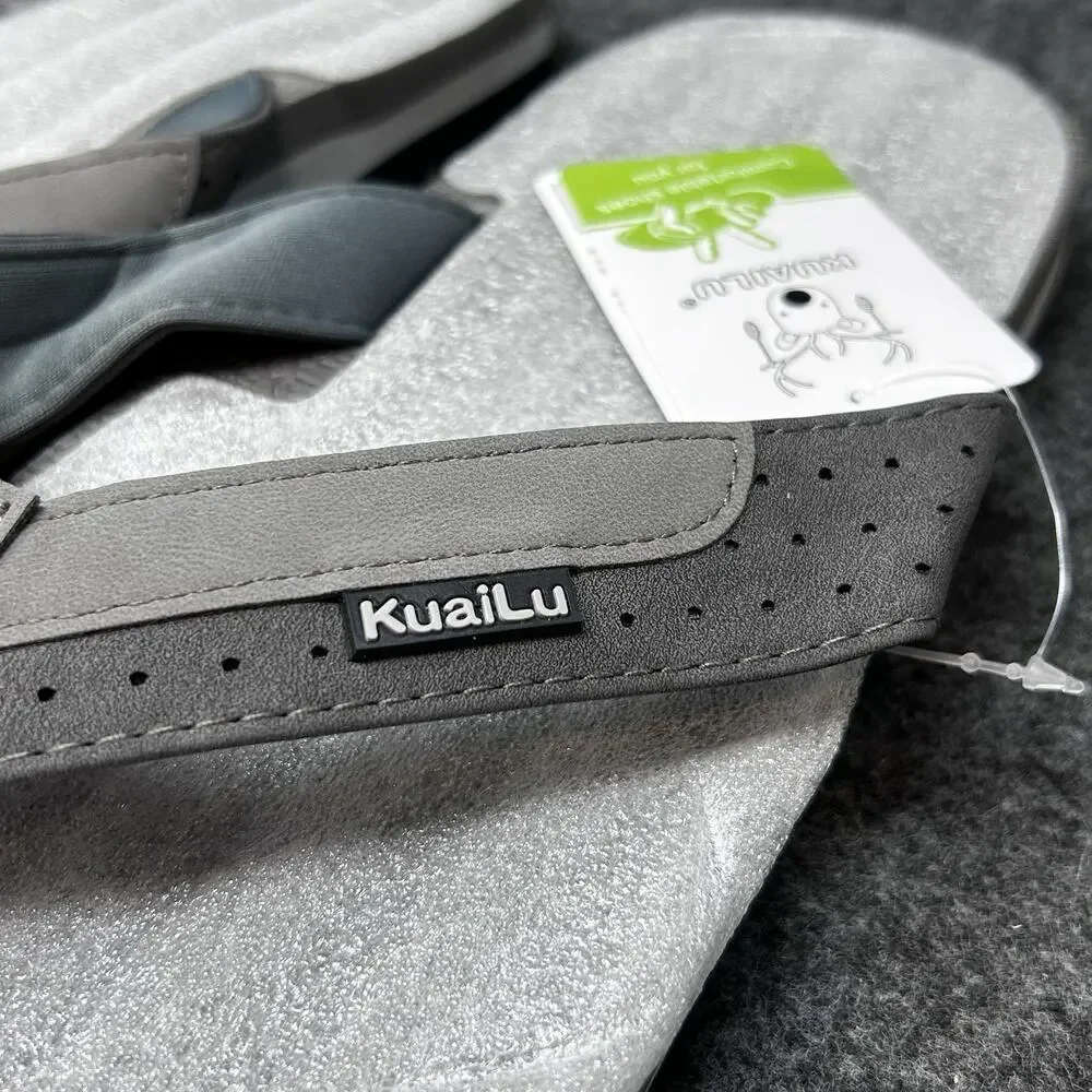 KuaiLu Mens Sport Slides Flip Flop Comfort Sandal Sz 14 Arch Support NEW W/ TAGS